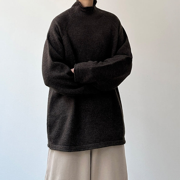 Mock Neck Minimal Long Sleeve Top N1023