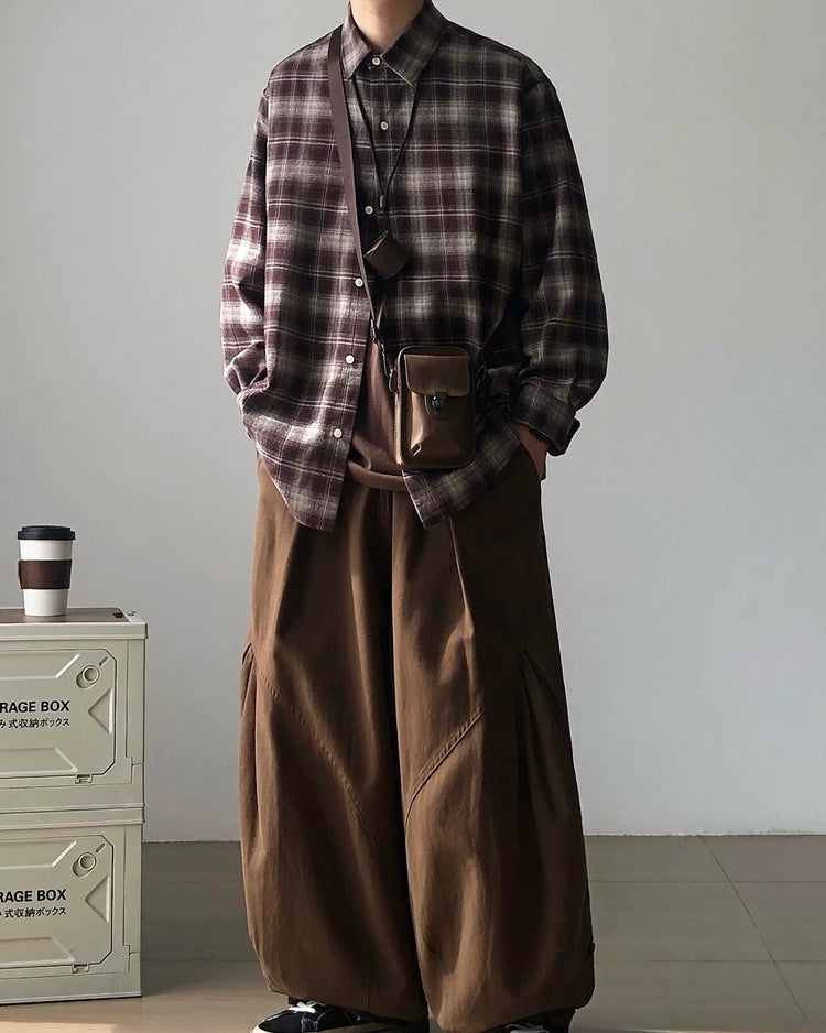 Check Oversized Shirt N0936