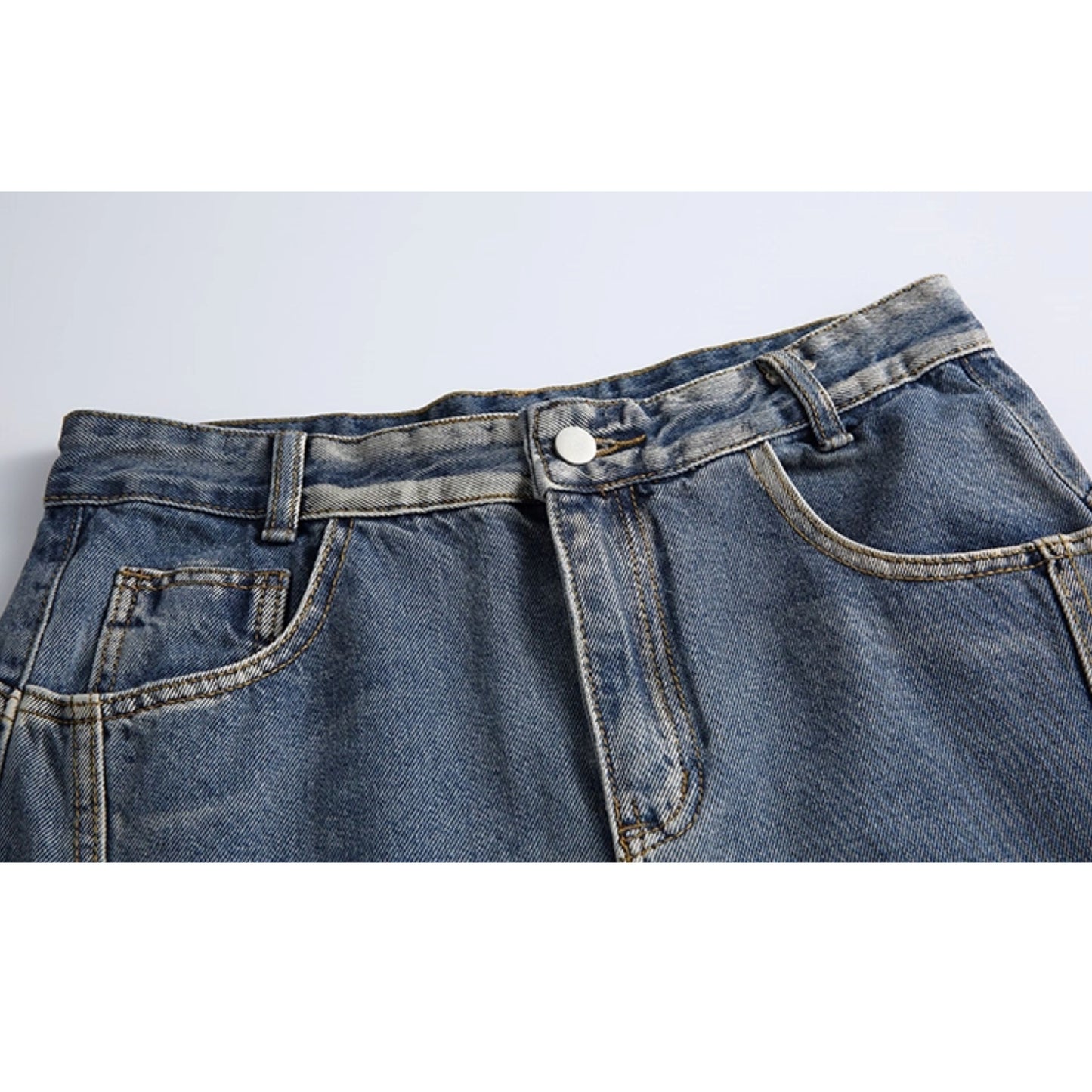 Volume Line Wide Denim Pants N0970