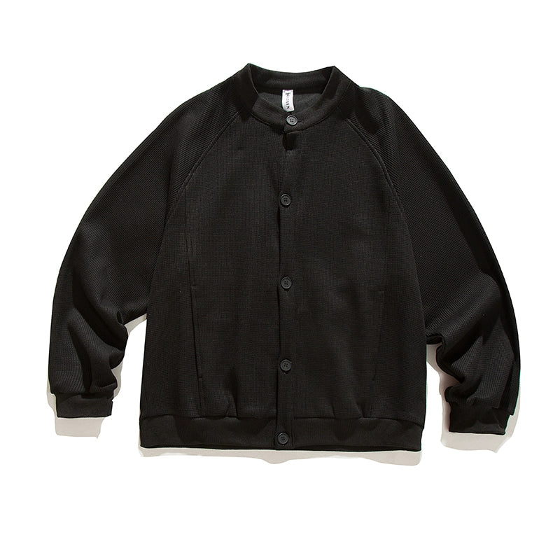 Retro Waffle Jacket - Stand-Up Collar Unisex N0612