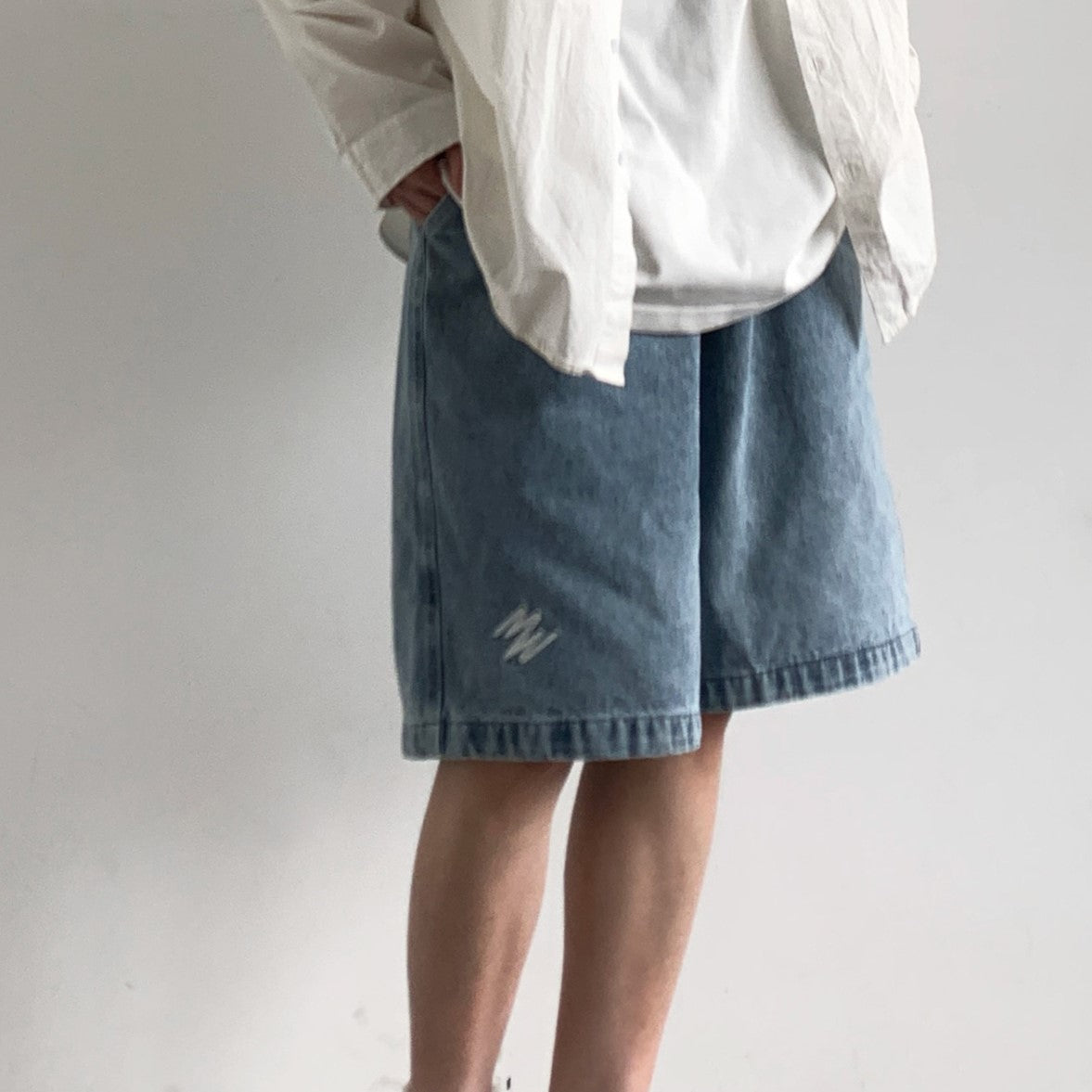 Denim Loose Casual Straight Short Pants N0354