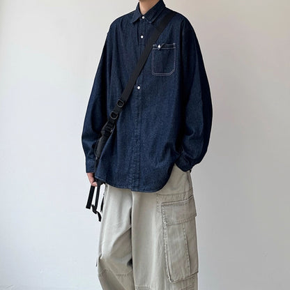 Dark Denim Oversized Shirt N0951