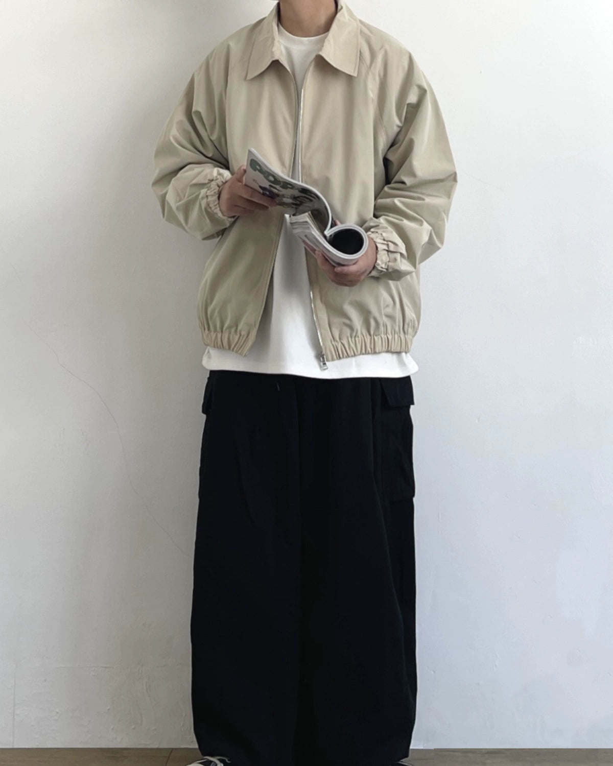 Minimal Design Zip Blouson N0693