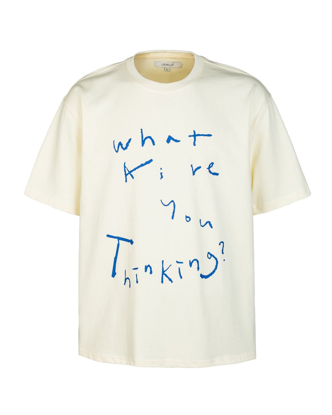 Hand-Drawn Letter Print T-shirt N0794
