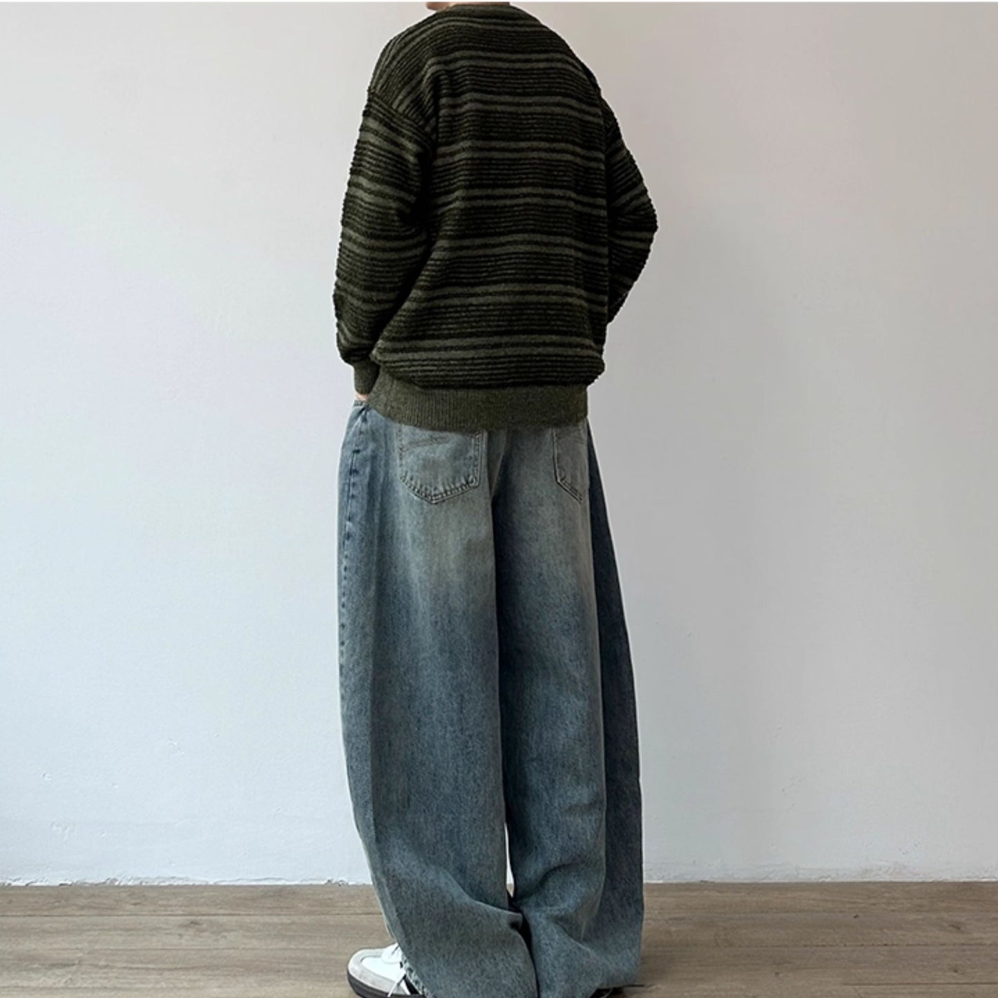 Vintage Wash Wide Denim Pants N0965