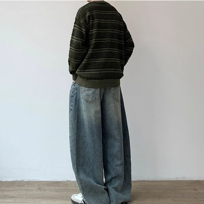 Vintage Wash Wide Denim Pants N0965