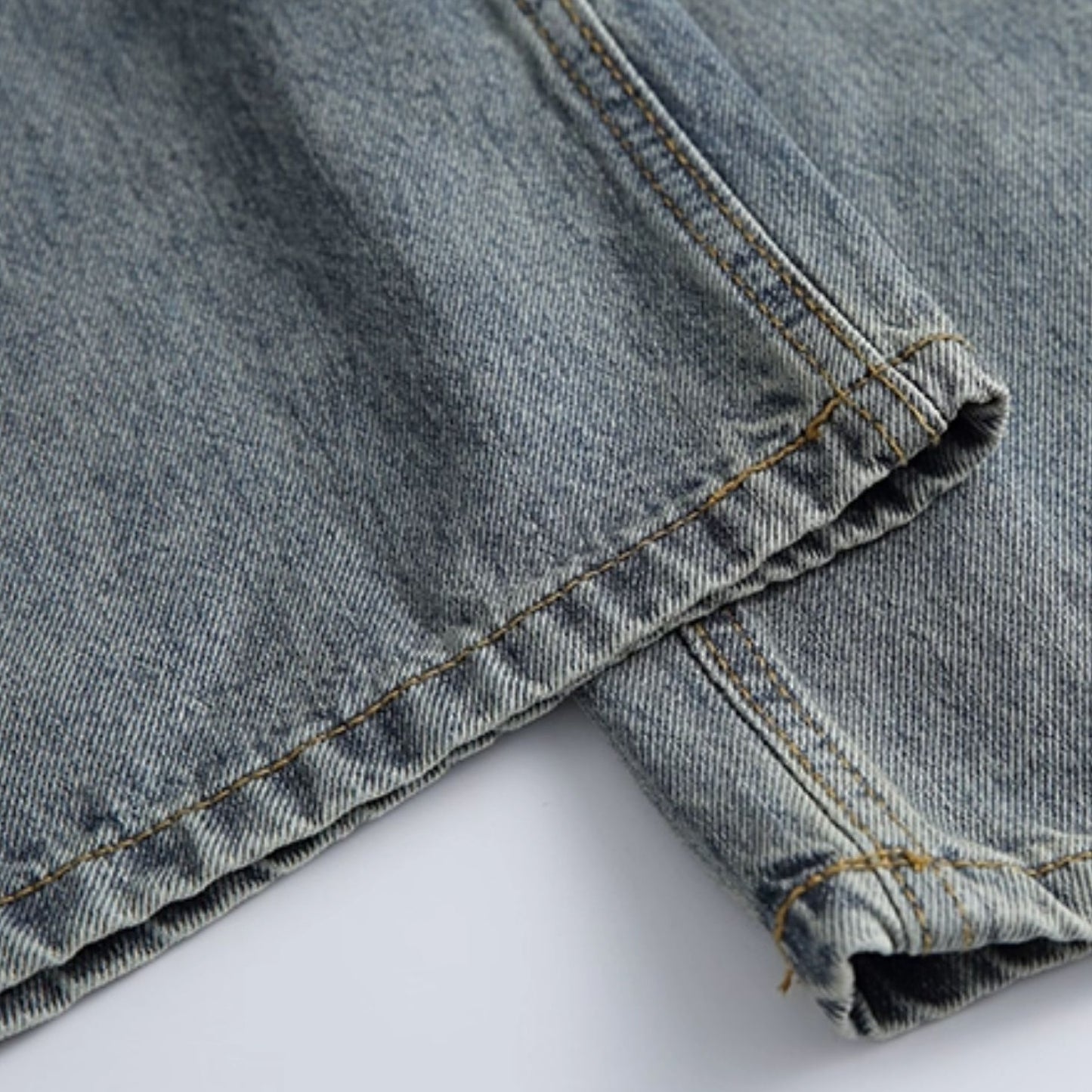 Vintage Wash Wide Denim Pants N0965