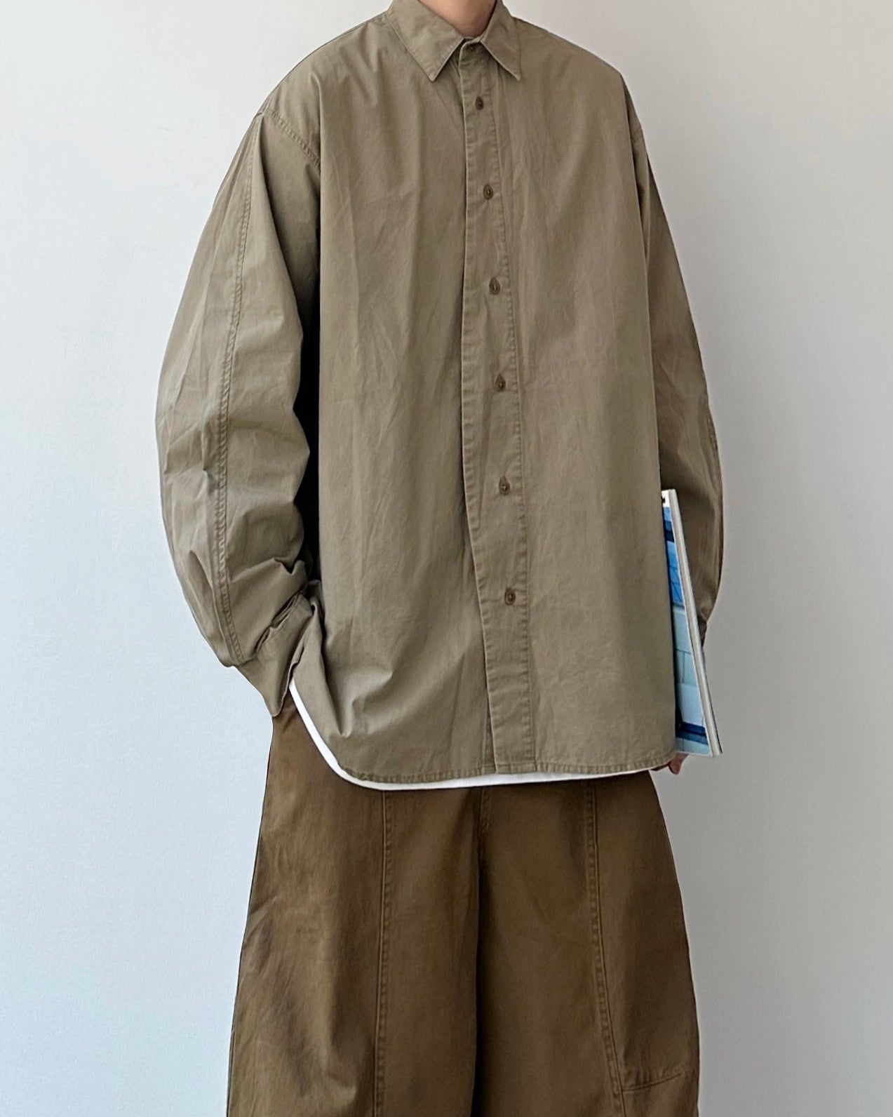 Straight Silhouette Casual Style Long Sleeve Shirt N0912