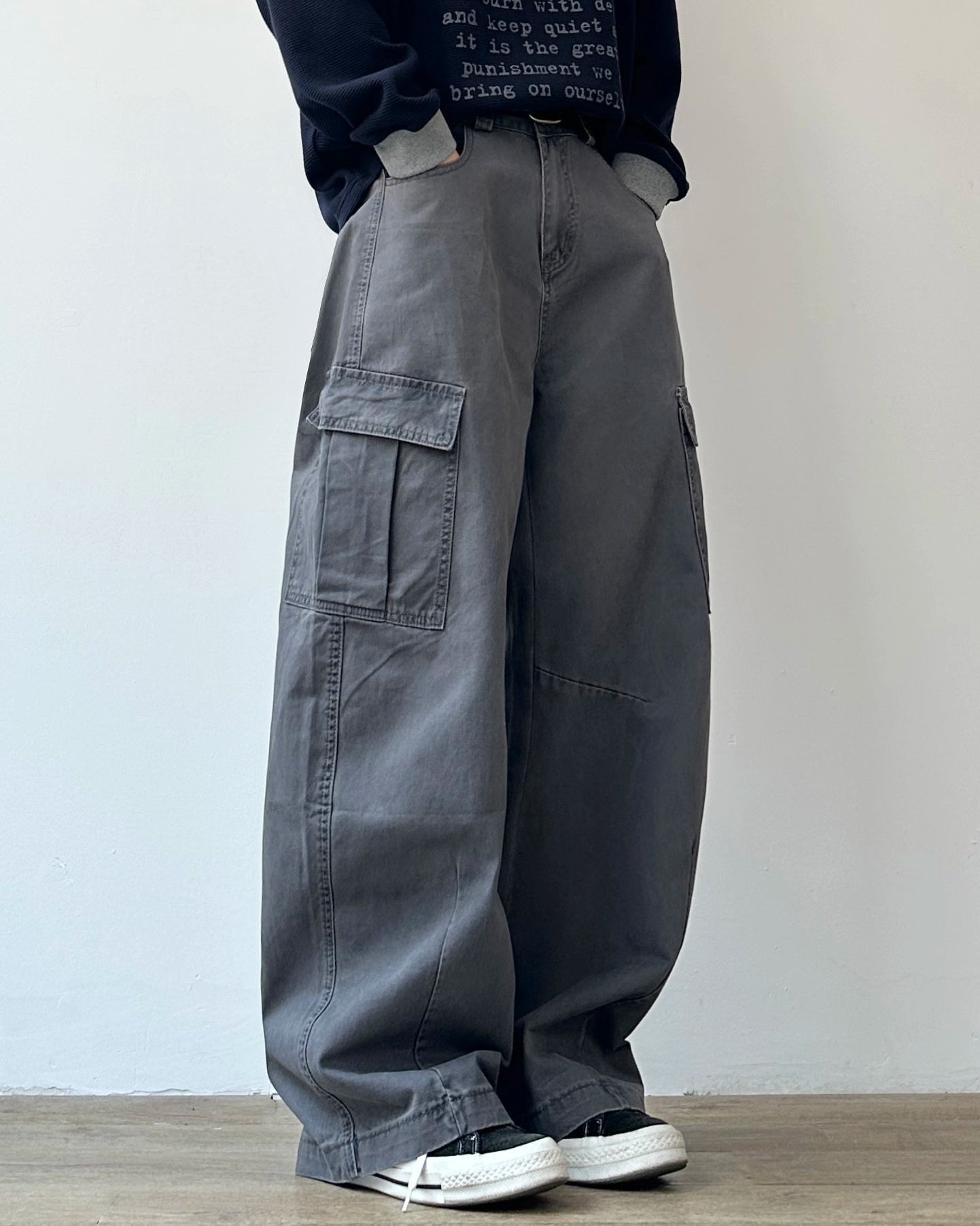 Wide Cargo Loose Fit Pants N0945