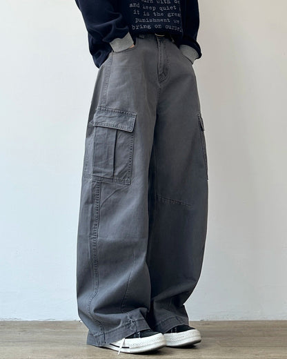 Wide Cargo Loose Fit Pants N0945
