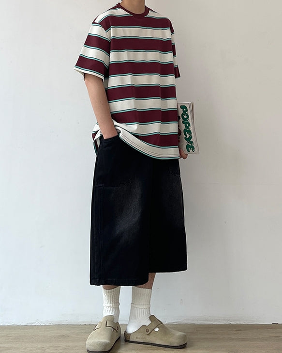 Retro Line Wide Silhouette Short Sleeve T-shirt N0738