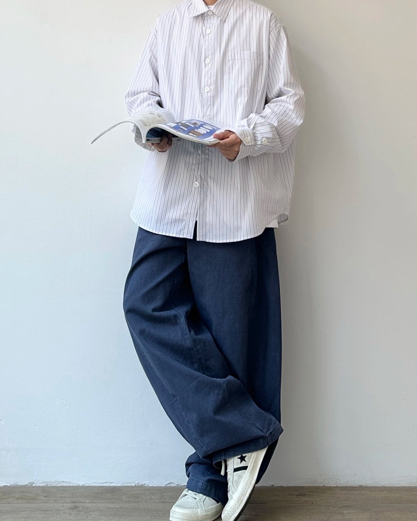 Stripe Relax Long Sleeve Shirt N0910