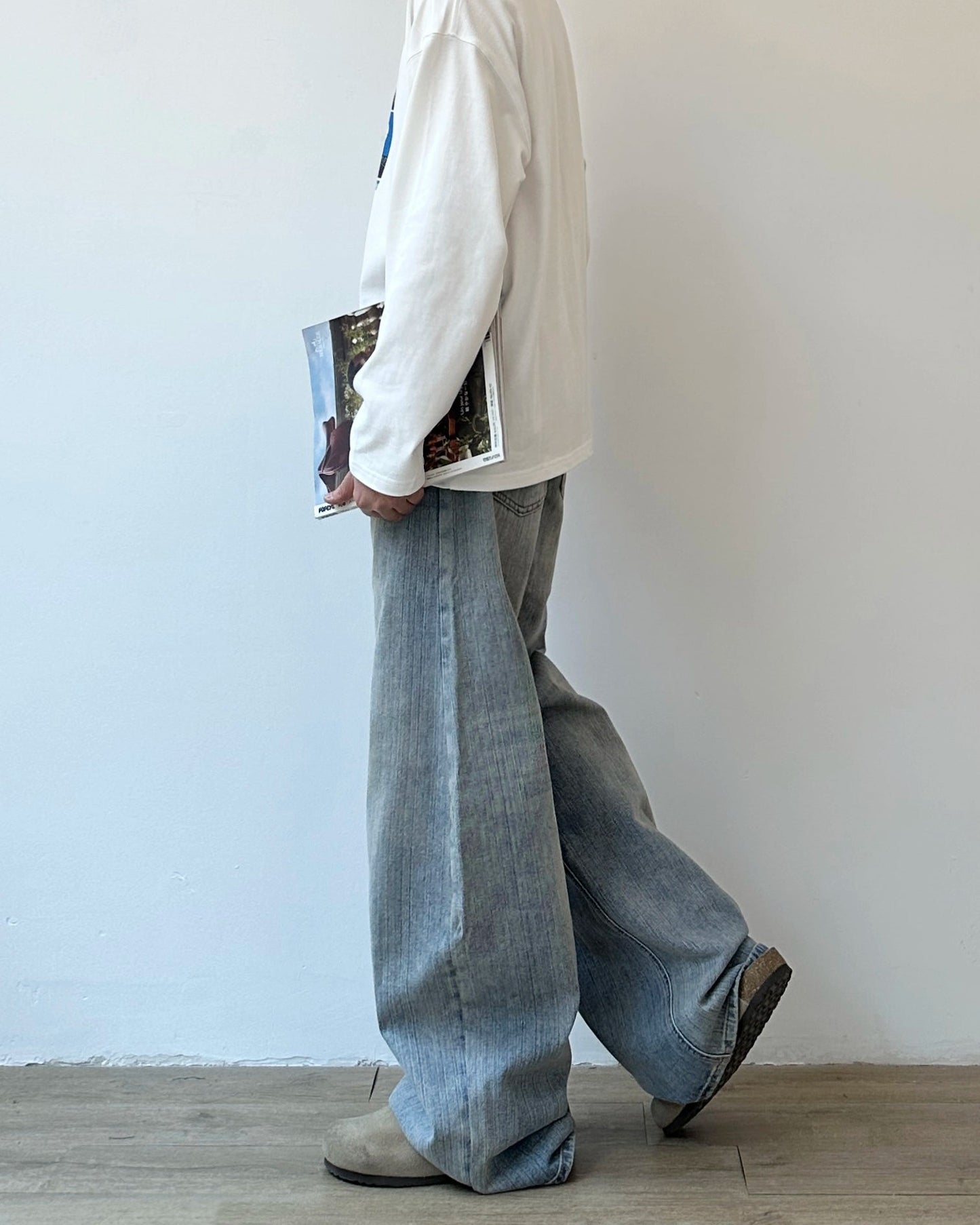 Wide Leg Classic Style Jeans N0860