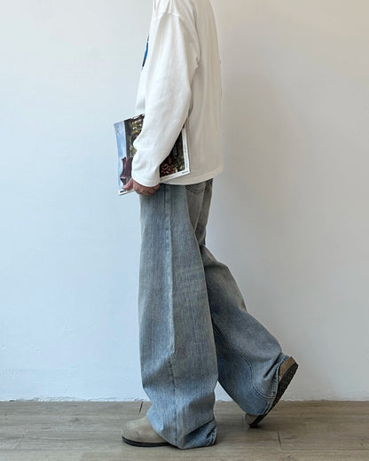 Wide Leg Classic Style Jeans N0860