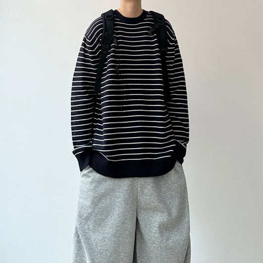 Border Line Loose Knit Sweater N0977