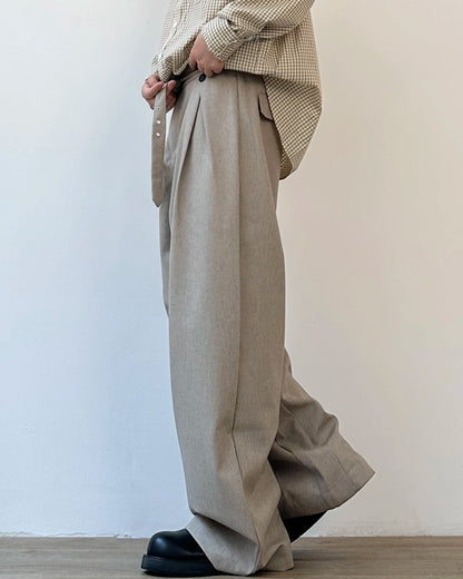 Wide Silhouette Tuck Pants N0896