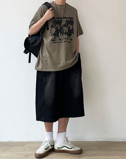 Faded Color Art Short Sleeve Tee N0762