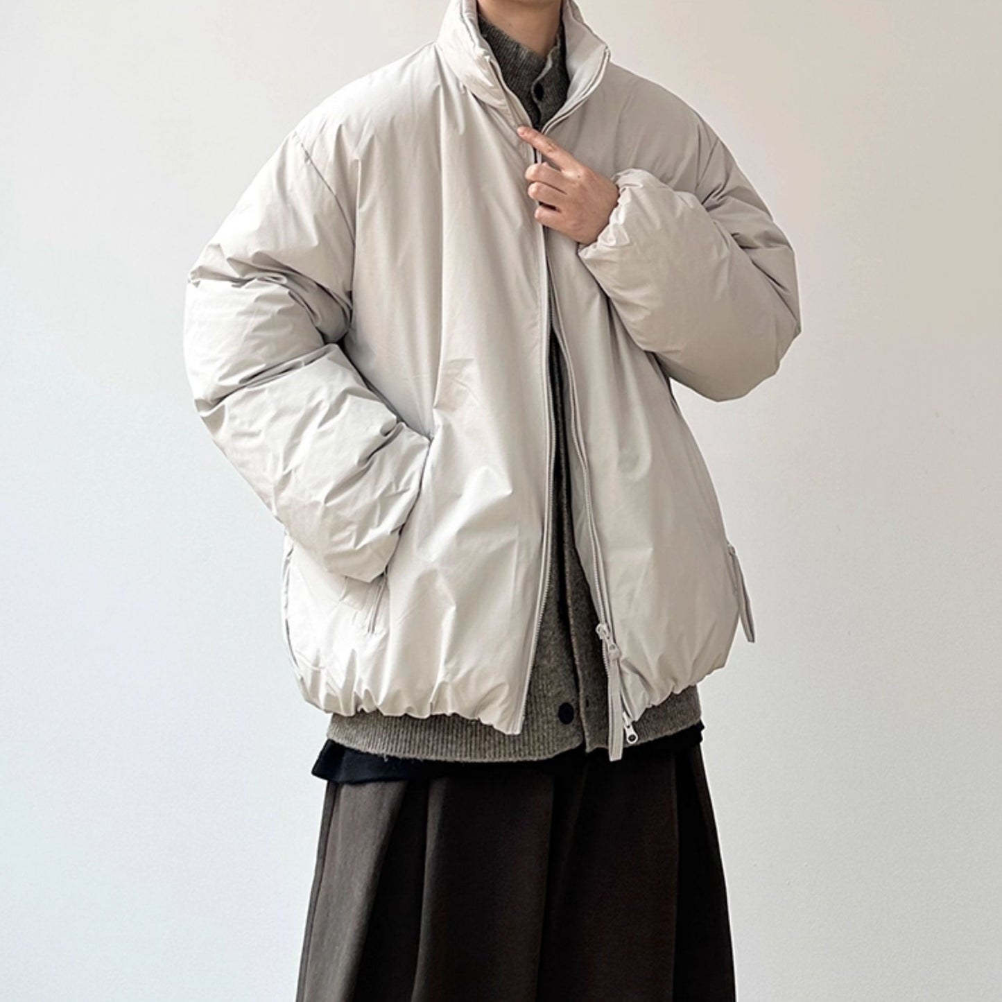 Volume Silhouette Stand Collar Jacket N0973