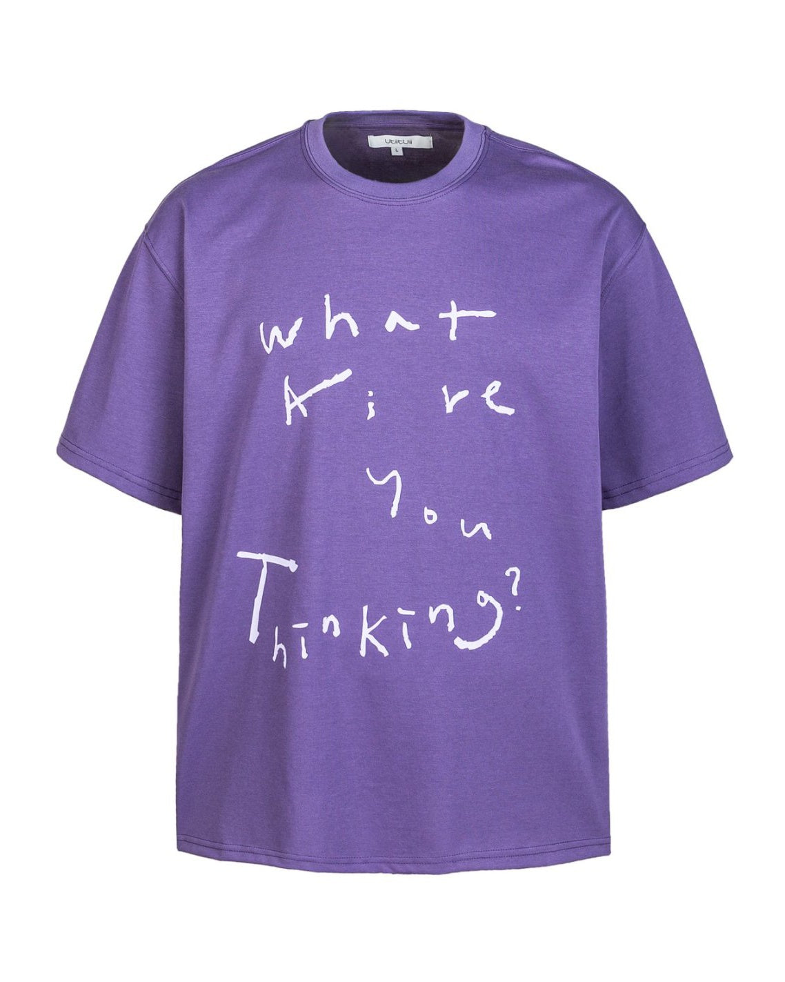 Hand-Drawn Letter Print T-shirt N0794