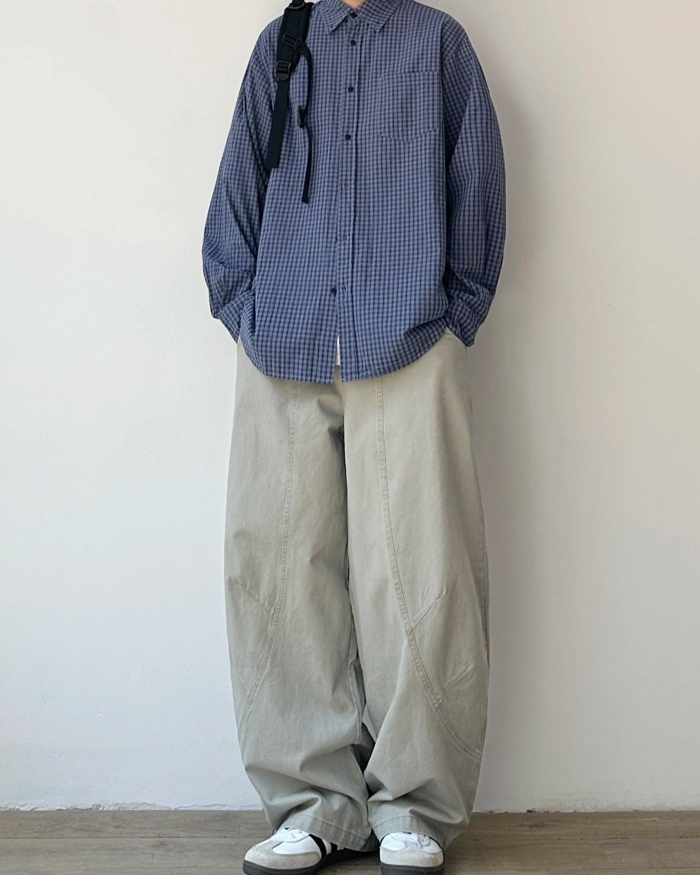 Classic Check Button Down Long Shirt N0913