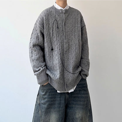 Cable Line oversized Silhouette Cardigan N0987