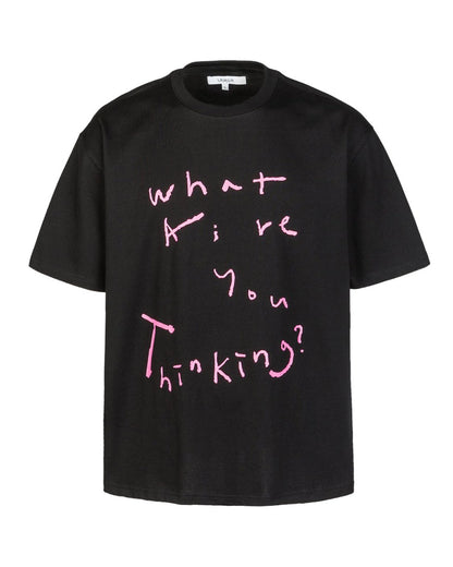 Hand-Drawn Letter Print T-shirt N0794