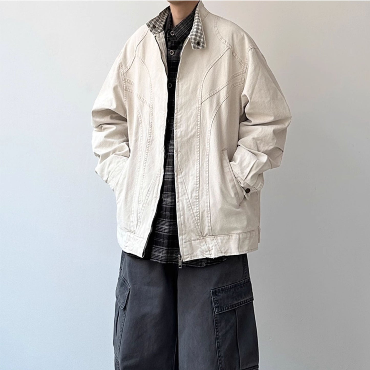 Curved Panel Work Design Jacket N0947