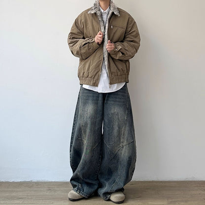 Volume Curve Loose Denim Pants N0994