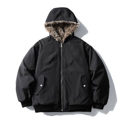 Volume Silhouette Fur Hood Jacket N0993