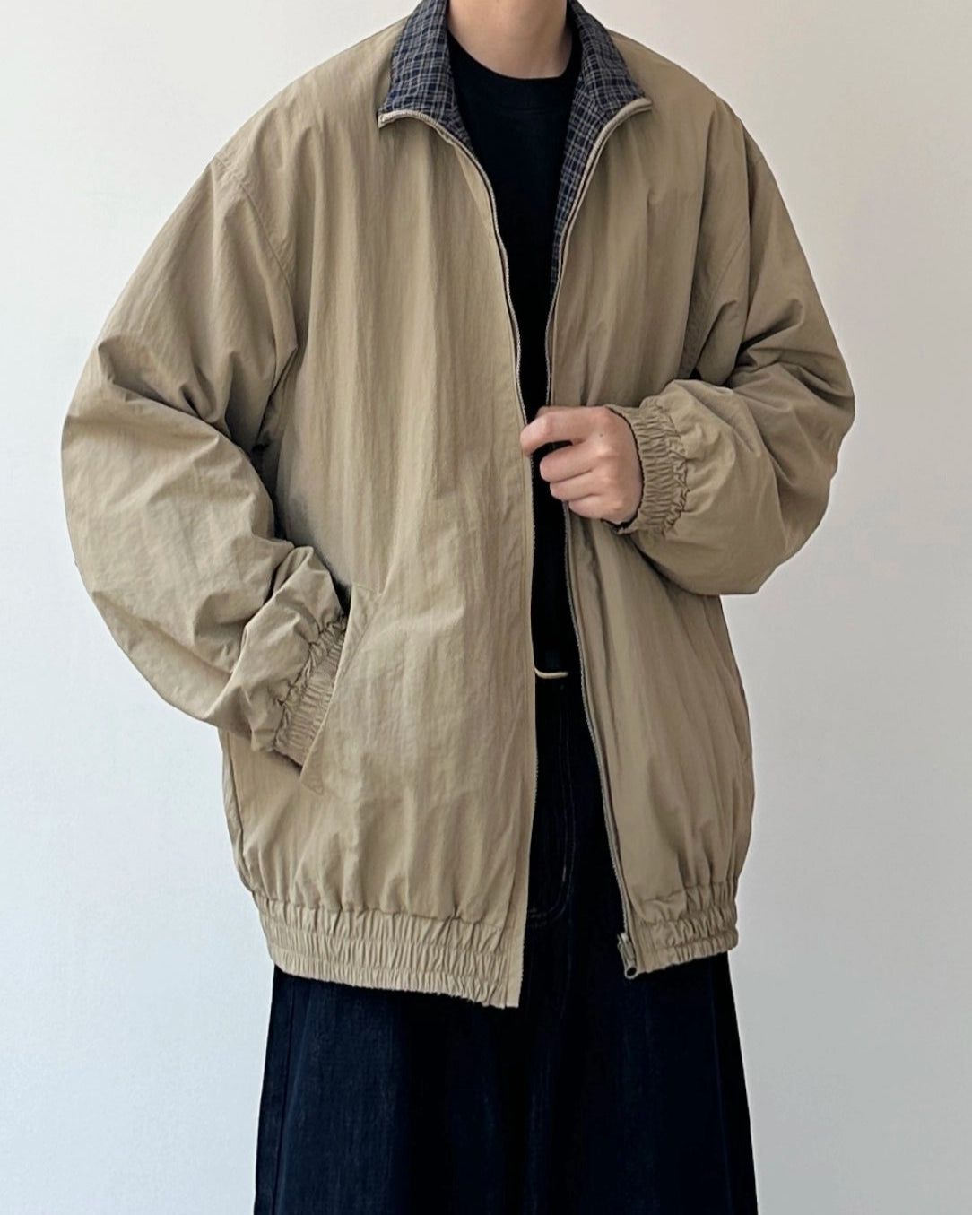 Reversible Check Stand Collar Jacket N0926