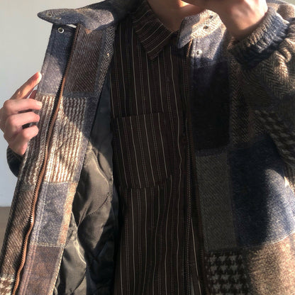 Patchwork Check Short Jacket N0996