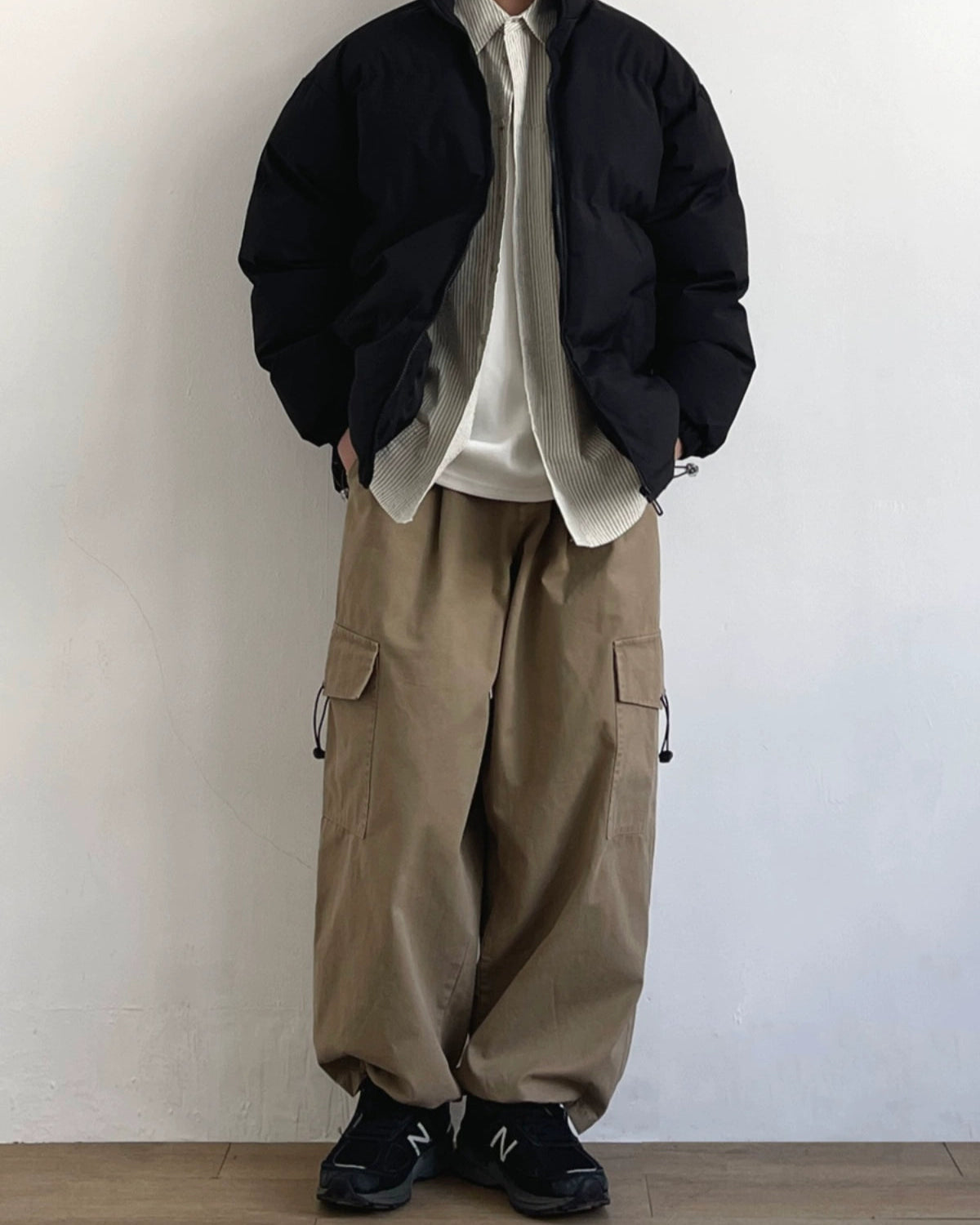 Retro Wide-Leg Drawstring Pants N0690