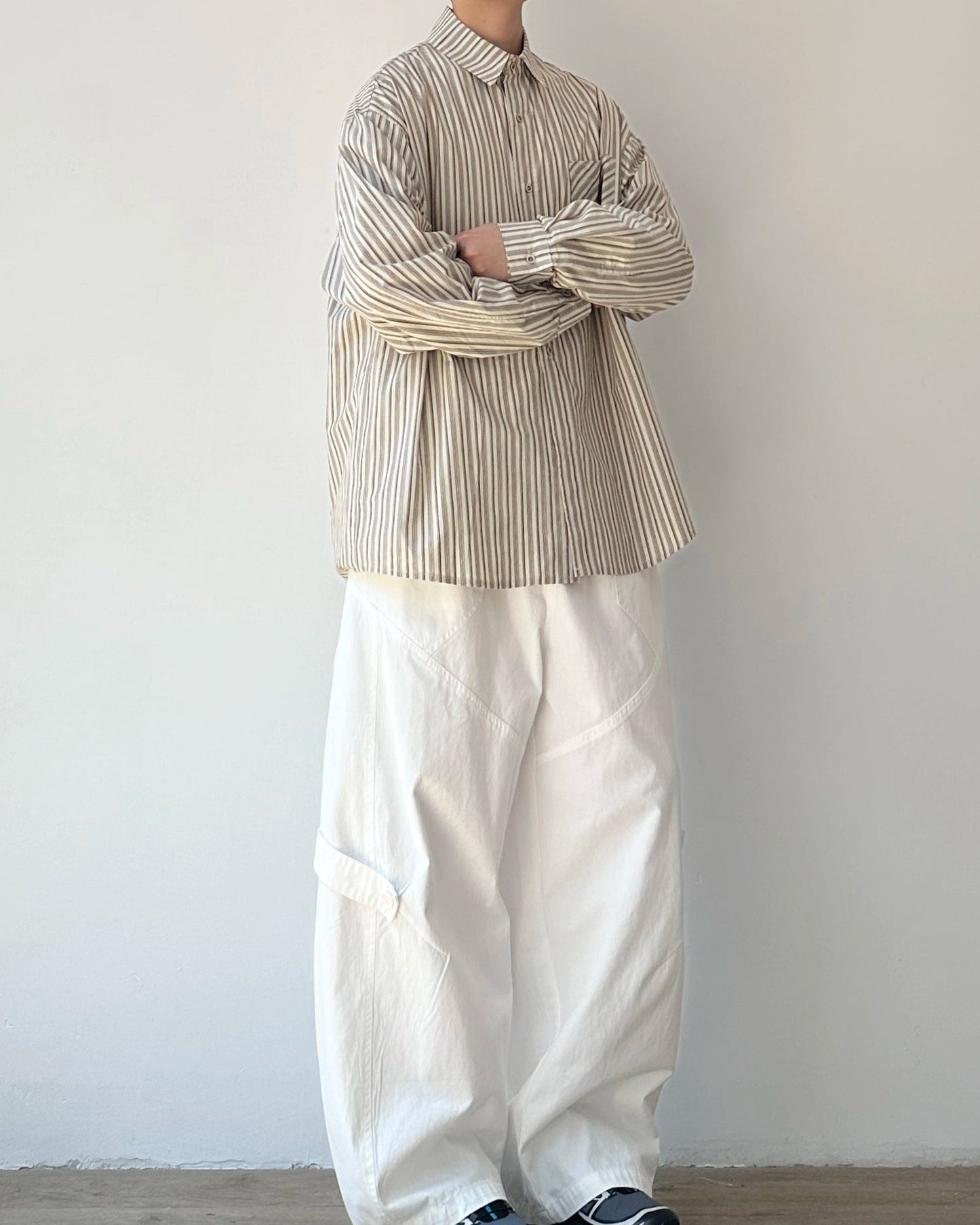 Simple Stripe Classic Long Sleeve Shirt N0879