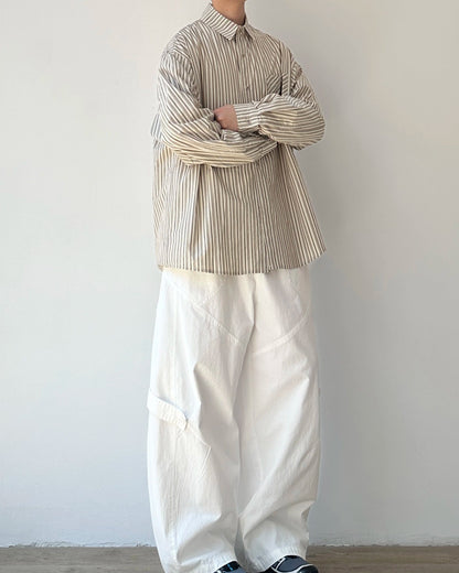 Simple Stripe Classic Long Sleeve Shirt N0879