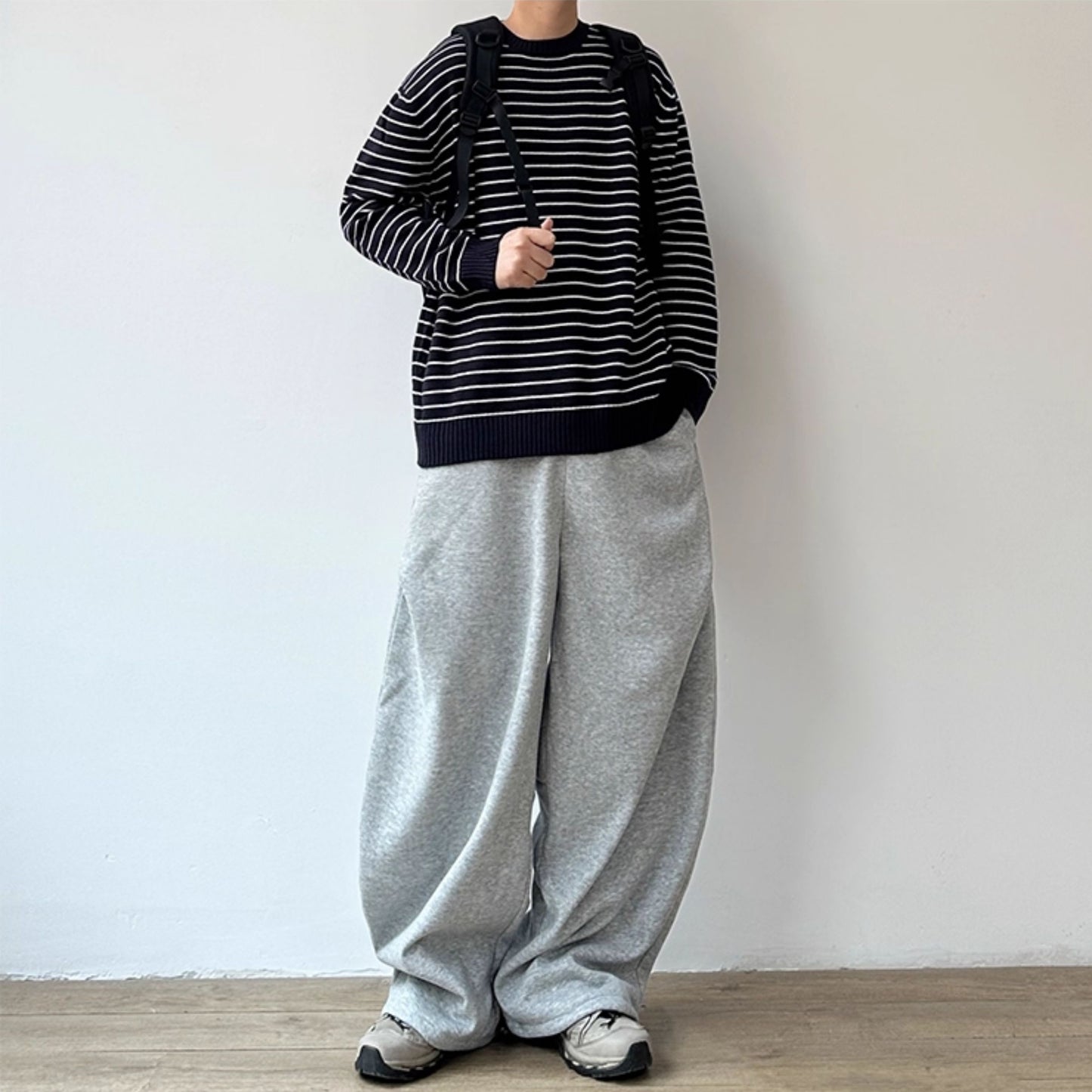 Border Line Loose Knit Sweater N0977