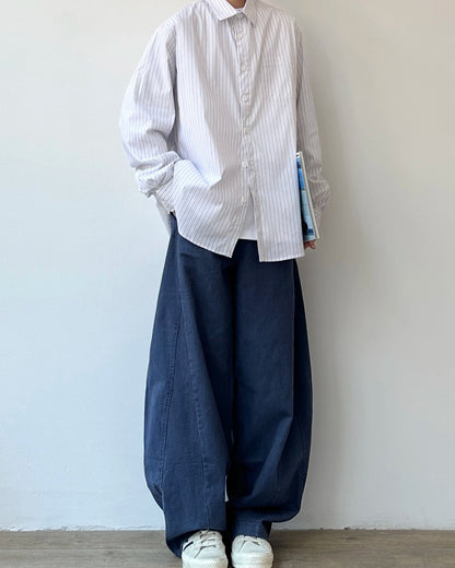 Stripe Relax Long Sleeve Shirt N0910