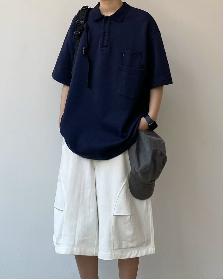 Minimal Design Pocket Polo Tee N0787