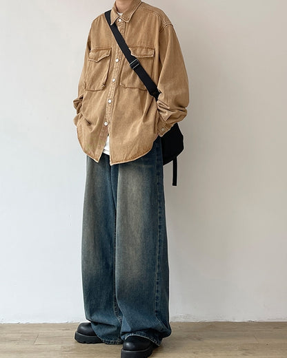 Retro Wide-Leg Unisex Jeans N0604