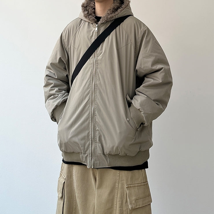 Volume Silhouette Fur Hood Jacket N0993