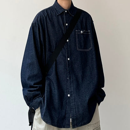 Dark Denim Oversized Shirt N0951