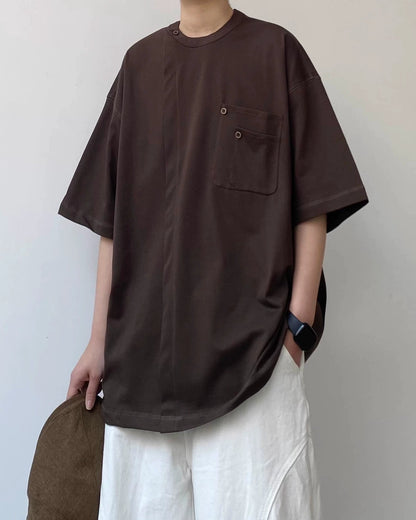 Asymmetric Detail Pocket T-Shirt N0791