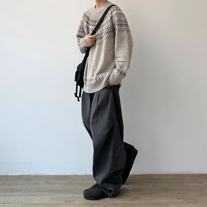 Nordic Pattern Round Sweater N1002