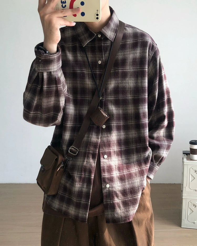 Check Oversized Shirt N0936