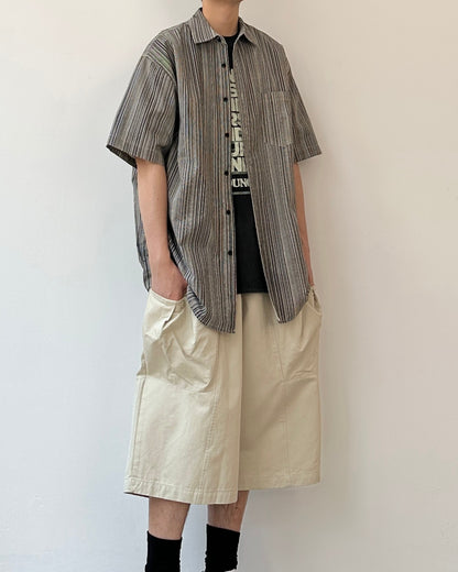 Vertical Striped Short Sleeve Shirt N0806