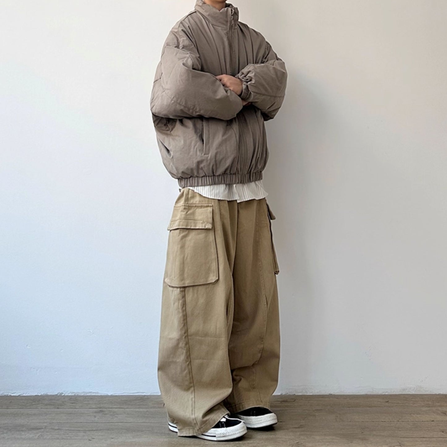 Wide Loose Silhouette Cargo Pants N0988