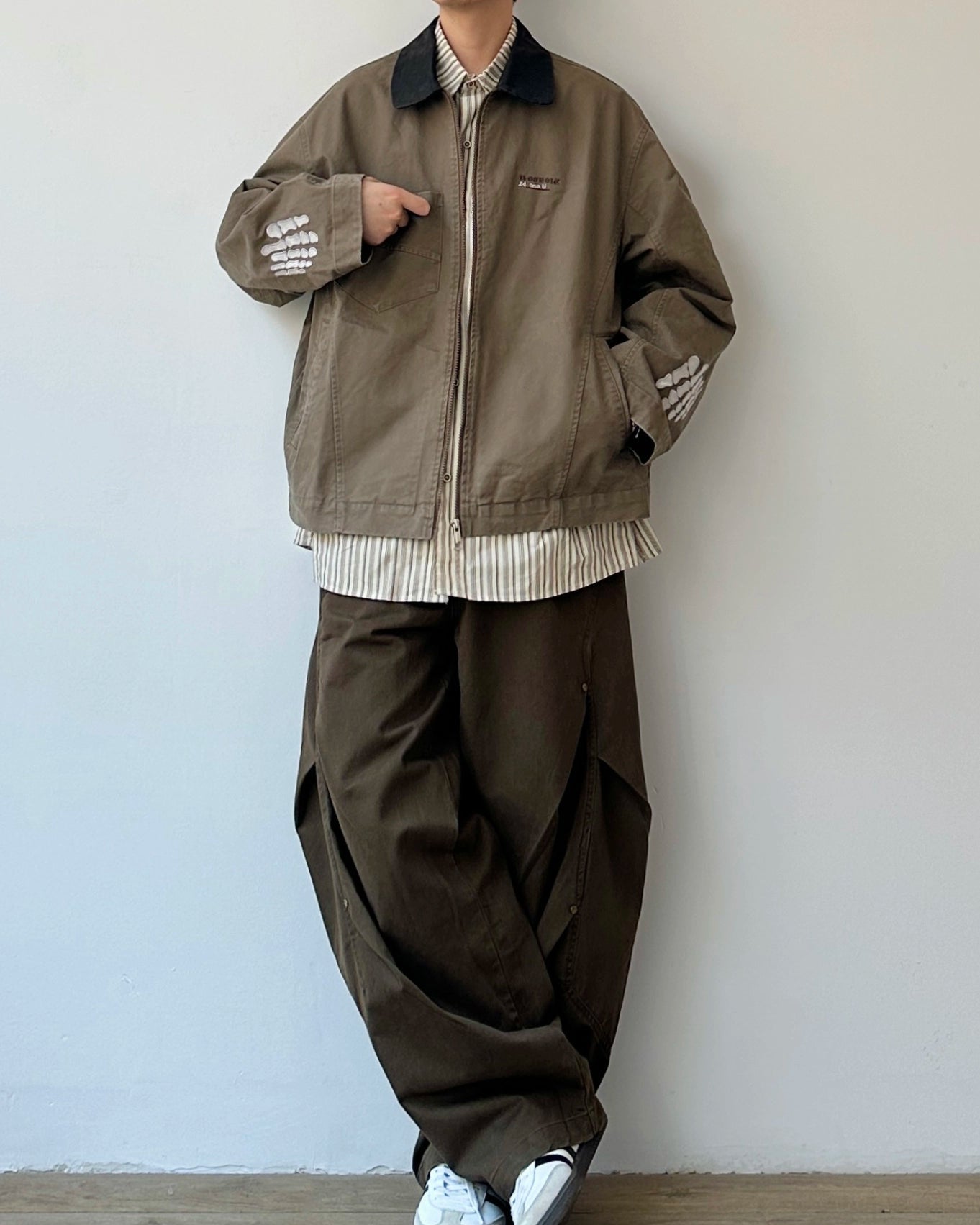 Two Tone Color Work Jacket N0932