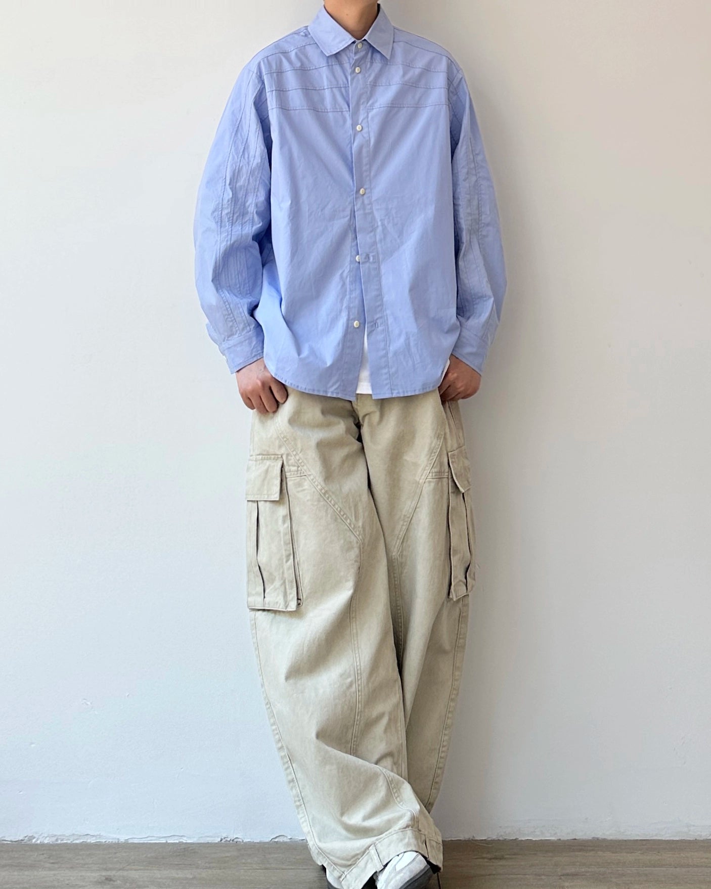 Stitch Line Lose Shirt N0858