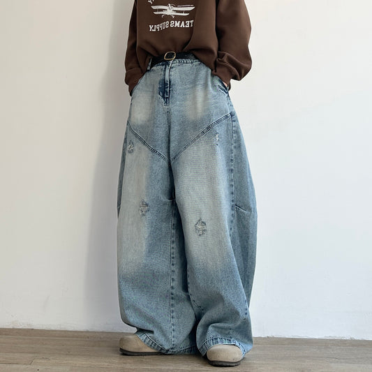 Balloon Wide Denim Pants N1064