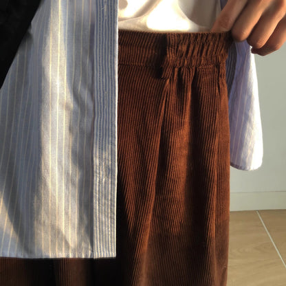 Corduroy Straight Wide-leg Long Pants N0400