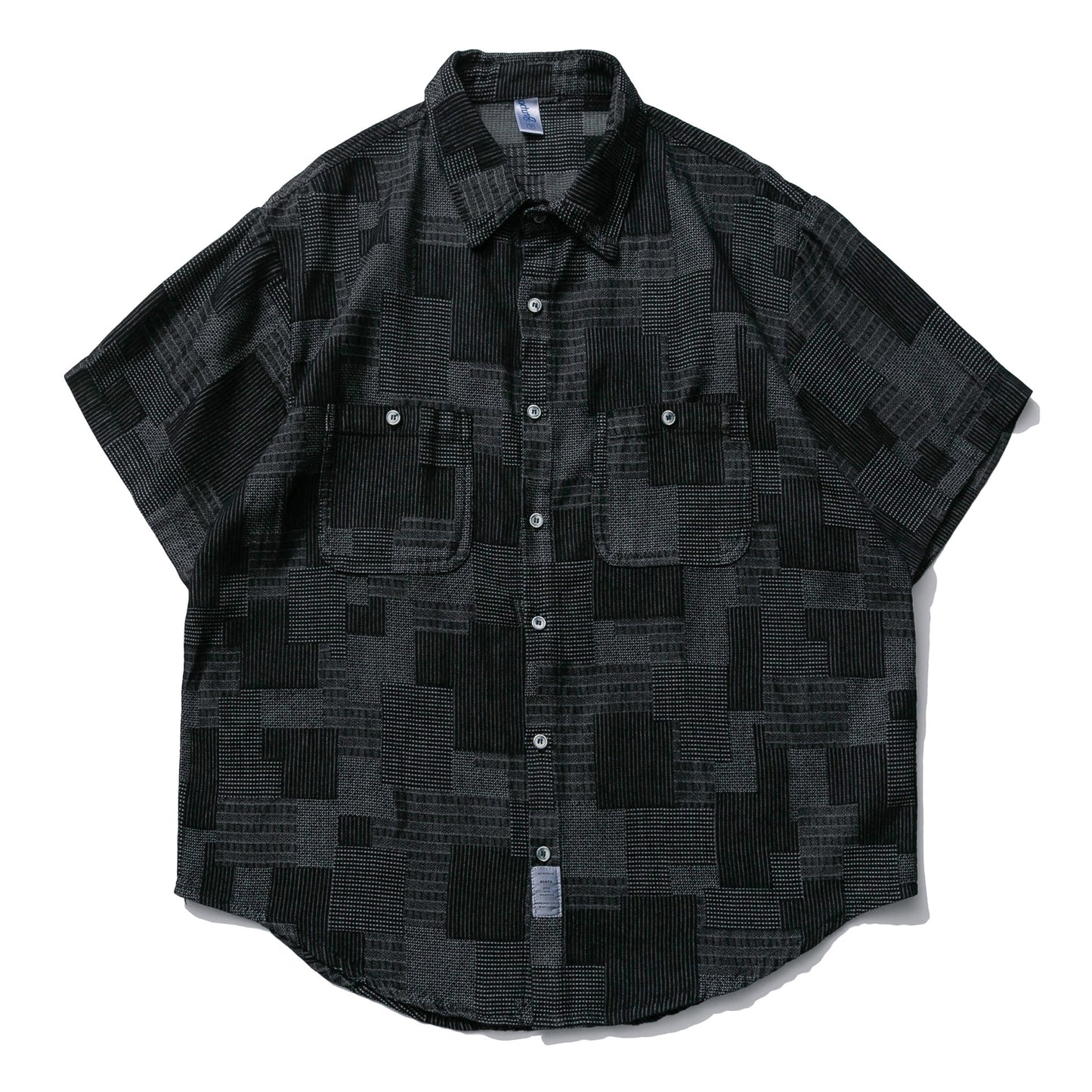 Geometric Check Short Sleeve Shirt N1096